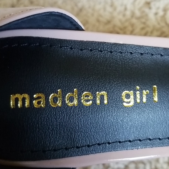 Madden Girl Flashy Ankle Strap Fawn Patent Heels - Picture 14 of 16